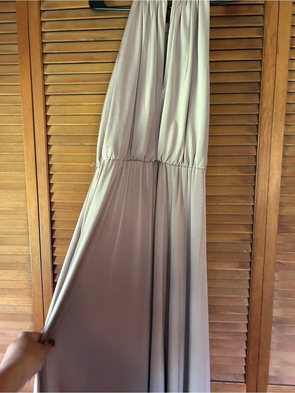 Boston Proper taupe halter maxi dress